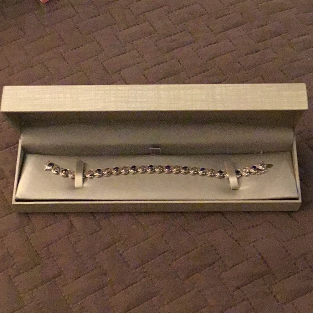 Zales sapphire and diamond tennis bracelet - Picture 2 of 5